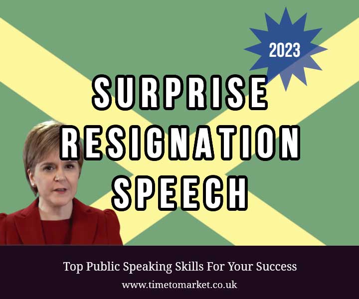 Surprise resignation speech